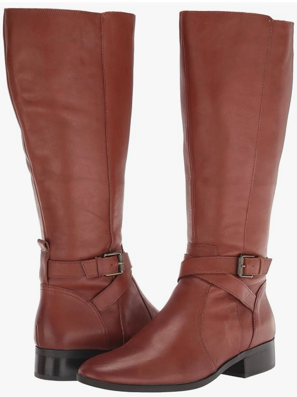 Naturalizar Women's Cider Cognac Brown Tall Wide Calf Boots Sz 12